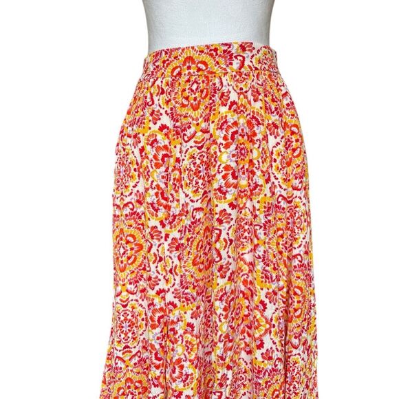 Torrid Floral Print Midi Maxi Skirt High Waist Multicolored Womens Size 0 Large - Picture 4 of 13